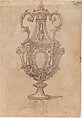 Design for a Vase with a Cross-section of its Neck (recto); Design for a Vase with studies of a Muscular Nude Male Figure and figures for a Baptism (verso), Giovanni Battista Foggini (Italian, Florence 1652–1725 Florence), Pen and brown ink, brush and gray wash, over black chalk (recto); pen and brown ink, over leadpoint (verso)